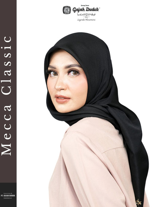 Hijab Mecca Polos by Gajah Duduk- Black