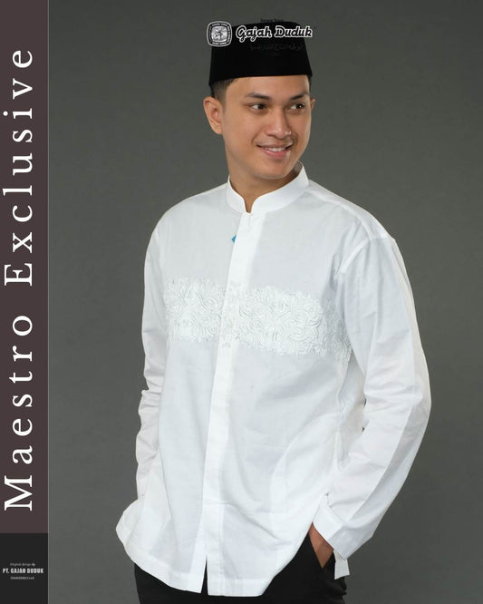 Baju Muslim Maestro Exclusive Warna Putih Bordir